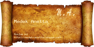Medek Anetta névjegykártya